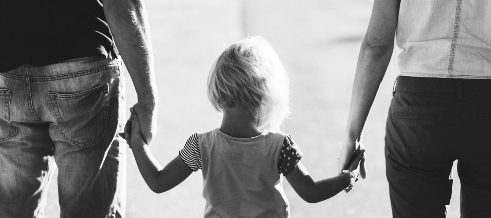 Young family going on a walk